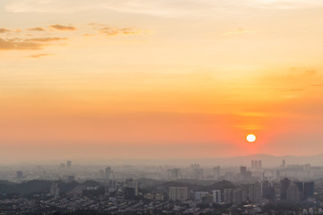 beautiful sunset   over Kuala Lumpur city centre