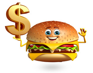 Cartoon character of  burger