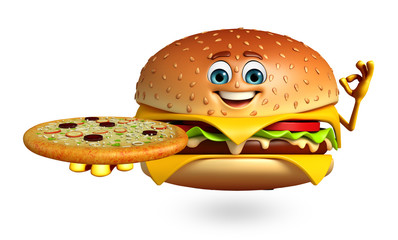 Cartoon character of  burger
