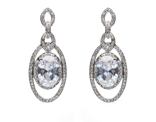earrings with blue stones on the white