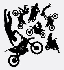 Motocross sport silhouettes
