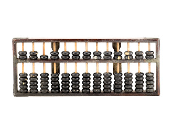 Antique abacus isolated on white background