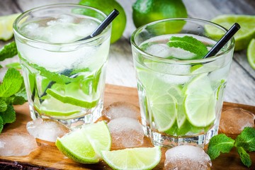 two cold mojitos cocktail