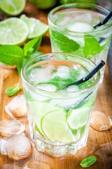 two cold mojitos cocktail