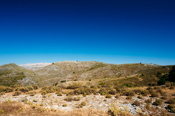 Fototapeta na wymiar Panoramic View Of Mountains Landscape in Malaga, Andalusia, Spai