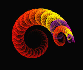 abstract red spiral  fractal background