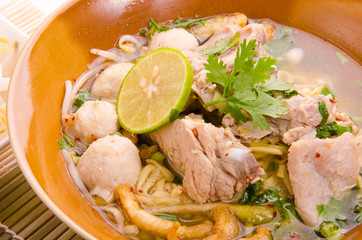 Thai Tom Yum spicy lime pork noodle