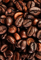 Roasted coffee beans, can be used as a background.  Coffee beans