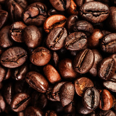 Roasted coffee beans, can be used as a background.  Coffee beans