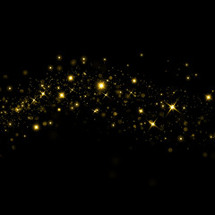 Fototapeta premium Glittering stars on bokeh background