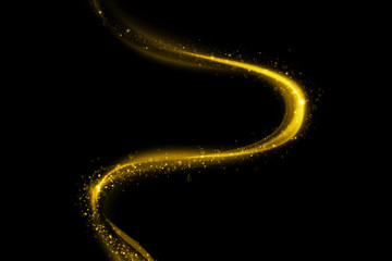 Glittering gold smoke wavy tail