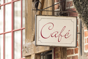 Café Schild einer Konditorei