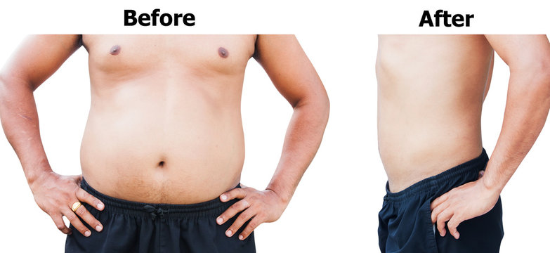 before and after body man fat belly after weight loss