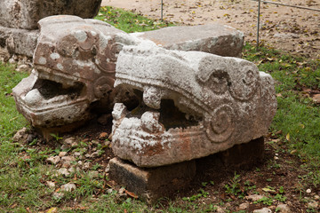 Fototapeta premium Temple of the Jaguars and Eagles, Chichen Itza, Mexico, Detail