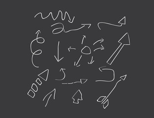 Hand drawn arrows set.Vector illustration.