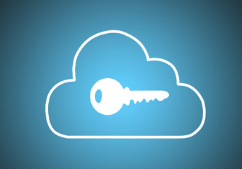 Key on cloud ; Cloud computing security concept