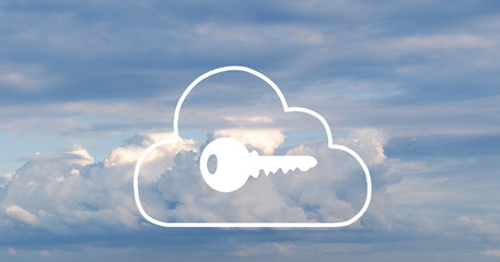 Key on cloud ; Cloud computing security concept