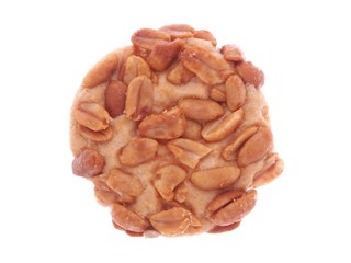 Biscuit with peanuts isolated on white background