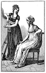 Vintage women fashion illustrated, Berlin 1803