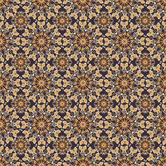 Colored pattern with decorative symmetric ornaments