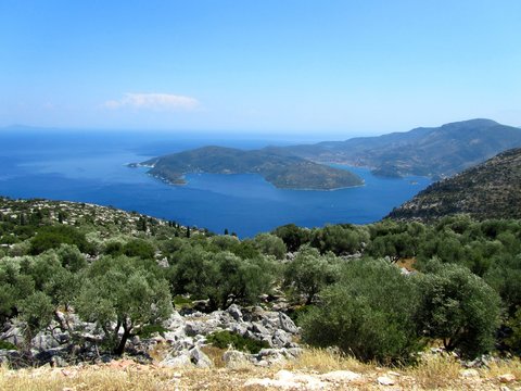 view of Ithaca island, Greece