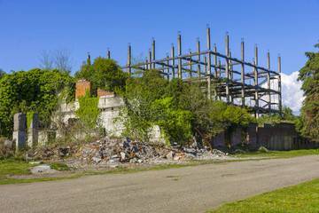 destroyed house in Abkhazia