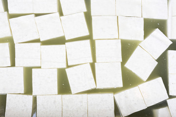 Greek white feta cheese cubes