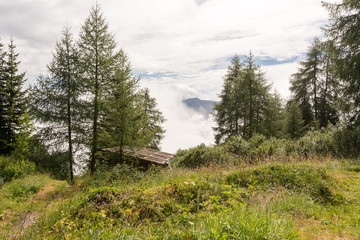 Clairi&egrave;re ensoleill&eacute;e et nuages