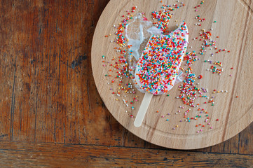 Ice Cream with Rainbow Sprinkles Topping