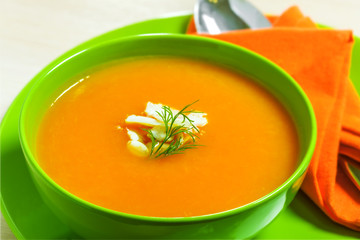 Carrot soup, vegetarian healthy food