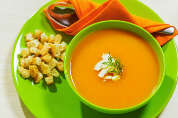 Carrot Soup with croutons