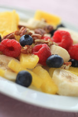 Closeup of fruit plate with summer berries  