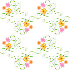 Fototapeta na wymiar Seamless Pattern with flowers
