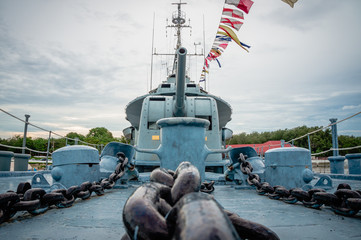 front view of museum warship