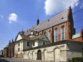 Fototapeta na wymiar Dominican Church of the Holy Trinity in Krakow. Poland 