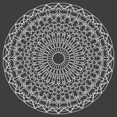 hand-drawing ornamental ethnic lace round. Handmade abstract artwork pattern background for design for card, invitation, brochures, notebook, datebook, pocketbook, album, sketch book cover or pages