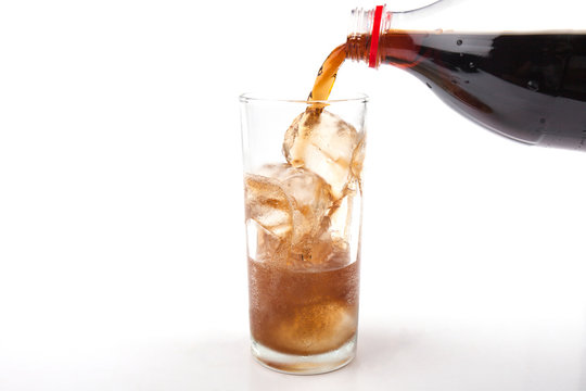 drink cola in glass