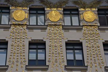 Jugendstil Facade in Vienna, Austria