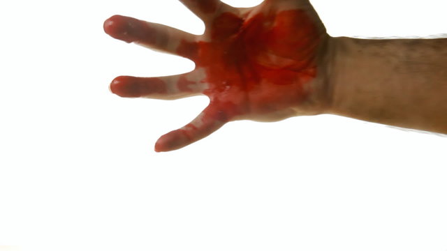 Bloody hand appearing scaring