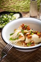Homemade dumplings.