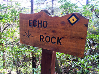 Attraction sign at Minnewaska State Park Reserve Upstate NY during summer time