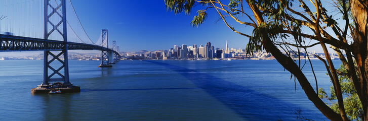 Bay Bridge & San Francisco from Treasure Island, Sunrise, California