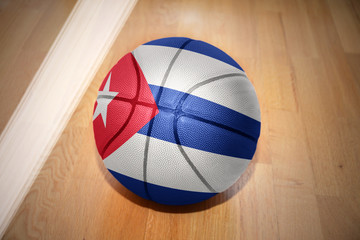 basketball ball with the national flag of cuba