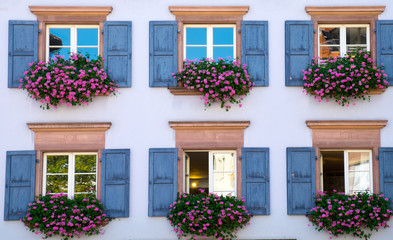 Fototapeta na wymiar Window of a house in Freiburg in the Black Forest, Germany