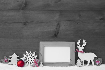 Black And White Christmas Decoration Snow Frame