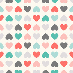 Seamless geometric pattern with hearts.  illustration