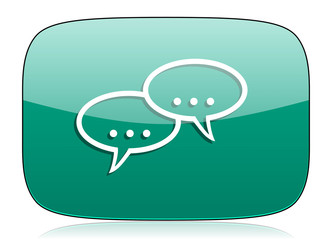 forum green icon chat symbol bubble sign