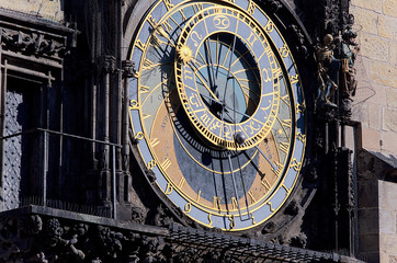 Detail of the Astronomical Clock in Prague's Old Town Square