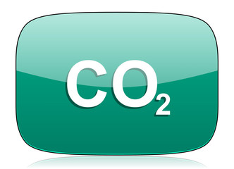 carbon dioxide green icon co2 sign