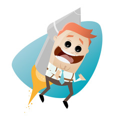 rakete erfolg business mann lustig